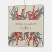 Weihnachtsberries & Eukalyptus Botanische Folies Keramikornament (Links)
