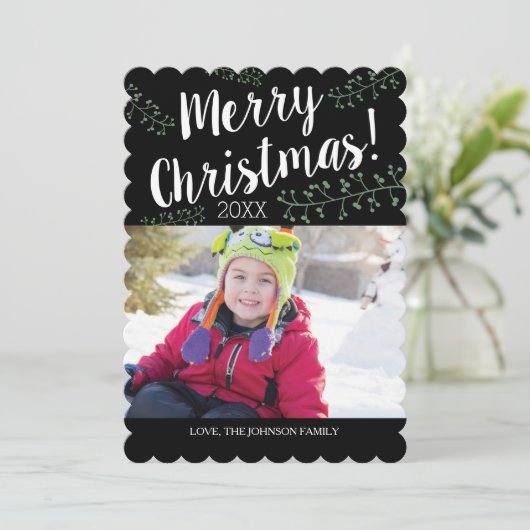 Weihnachtsberries Feiertagskarte (Stehend Vorderseite)