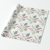 Weihnachtsberries Foliage Geschenkpapier (Ungerollt)