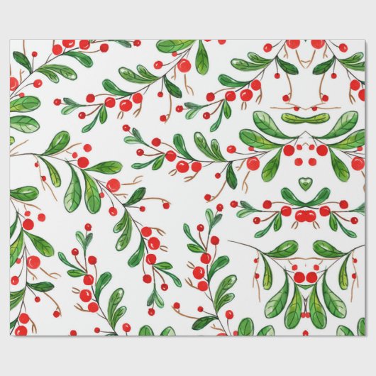 Weihnachtsberries Foliand Geschenkpapier (Flach)
