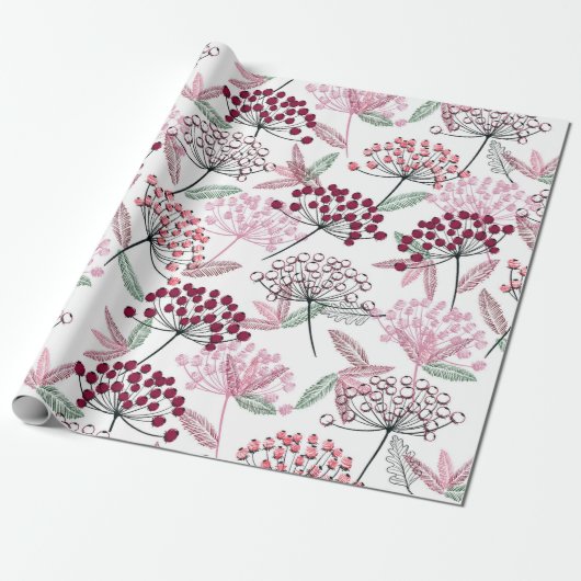 Weihnachtsberries Folies Land Kunst Geschenkpapier (Ungerollt)