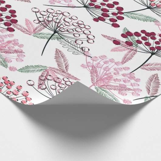 Weihnachtsberries Folies Land Kunst Geschenkpapier (Ecke)