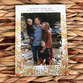 Weihnachtsberries Foto Rahmen für Gold und Aquarel Folien Feiertagskarte