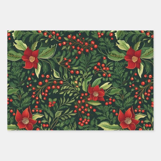 Weihnachtsberries Geschenkpapier Set (Vorderseite 2)