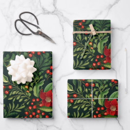 Weihnachtsberries Geschenkpapier Set