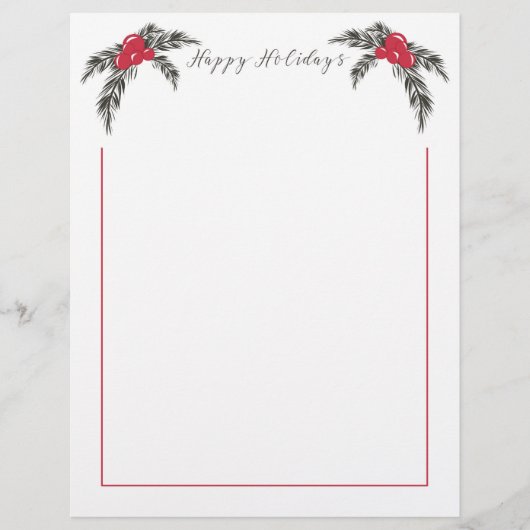 Weihnachtsberries Happy Holidays Letterhead (Vorderseite)