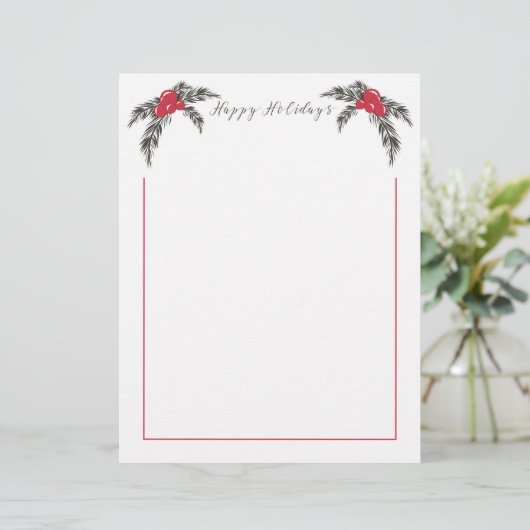 Weihnachtsberries Happy Holidays Letterhead (Stehend Vorderseite)