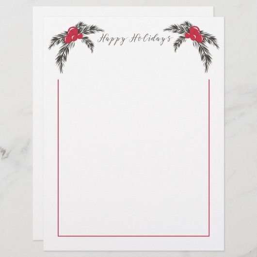 Weihnachtsberries Happy Holidays Letterhead (Vorne/Hinten)