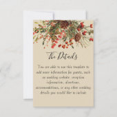 Weihnachtsberries Hochzeitsdetails-Karte mit Green Einladung (Vorderseite)