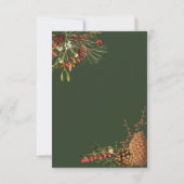 Weihnachtsberries Hochzeitsdetails-Karte mit Green Einladung (Rückseite)