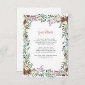 Weihnachtsberries | Informationen zur Hochzeit Begleitkarte (Vorne/Hinten)