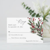 Weihnachtsberries & Pine 1B UAWG RSVP Karte (Stehend Vorderseite)