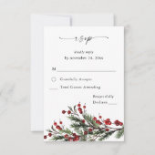 Weihnachtsberries & Pine no Messe UAWG VER RSVP Karte (Vorderseite)