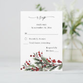 Weihnachtsberries & Pine no Messe UAWG VER RSVP Karte (Stehend Vorderseite)