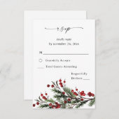 Weihnachtsberries & Pine no Messe UAWG VER RSVP Karte (Vorne/Hinten)