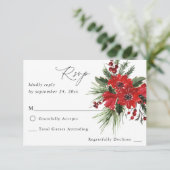 Weihnachtsberries & Pine Red Floral4B UAWG RSVP Karte (Stehend Vorderseite)