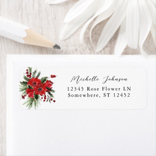 Weihnachtsberries & Pine Rote Flora Rücksendeadres (Insitu)