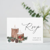 Weihnachtsberries & Pine w Mahlzeit UAWG 2 RSVP Karte (Stehend Vorderseite)