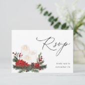 Weihnachtsberries & Pine w Mahlzeiten UAWG 3 RSVP Karte (Stehend Vorderseite)