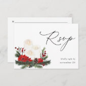 Weihnachtsberries & Pine w Mahlzeiten UAWG 3 RSVP Karte (Vorne/Hinten)