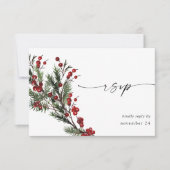 Weihnachtsberries & Pine w UAWG RSVP Karte (Vorderseite)