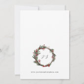 Weihnachtsberries & Pine Wedding Einladung (Rückseite)
