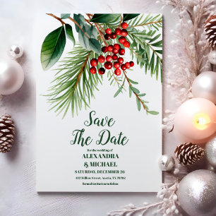 Weihnachtsberries & Pine Wedding Save The Date