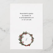 Weihnachtsberries & Pine Weihnachtsessen oder Part Folieneinladung (Rückseite)