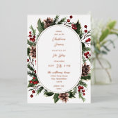 Weihnachtsberries & Pine Weihnachtsessen oder Part Folieneinladung (Stehend vorne)