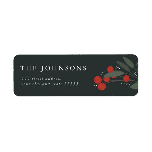 Weihnachtsberries-Rücksendeadresse (Vorne)