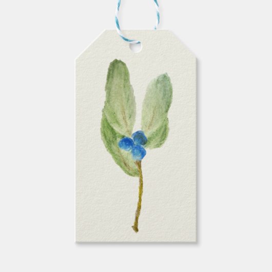 Weihnachtsberries Sprien Rustikaler botanischer Ge Geschenkanhänger (Vorderseite)
