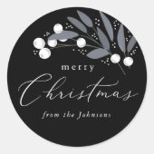 Weihnachtsberries-Sticker Runder Aufkleber (Vorderseite)