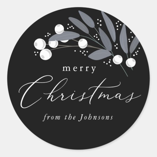 Weihnachtsberries-Sticker Runder Aufkleber (Vorderseite)
