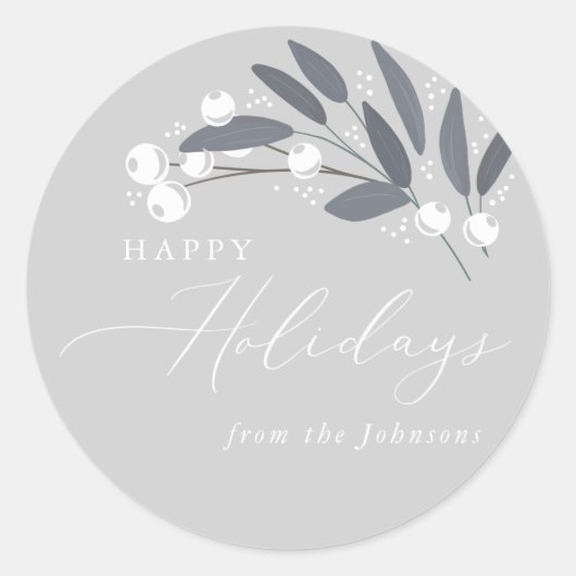 Weihnachtsberries-Sticker Runder Aufkleber (Vorderseite)