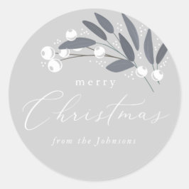 Weihnachtsberries-Sticker Runder Aufkleber