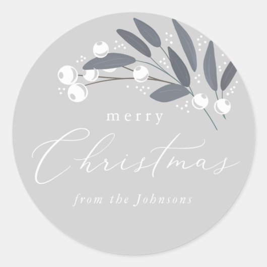 Weihnachtsberries-Sticker Runder Aufkleber (Vorderseite)
