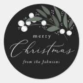 Weihnachtsberries-Sticker Runder Aufkleber (Vorderseite)