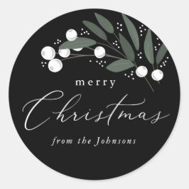 Weihnachtsberries-Sticker Runder Aufkleber
