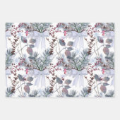 Weihnachtsberries und Kiefernzweige Geschenkpapier Set (Vorderseite 2)