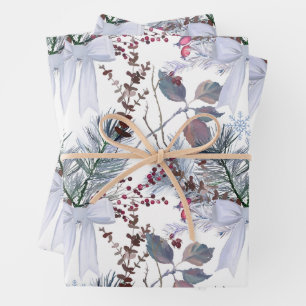 Weihnachtsberries und Kiefernzweige Geschenkpapier Set
