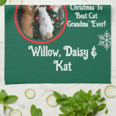Weihnachtsbeste Katzen-Oma' Geschirrtuch (Gefaltet)