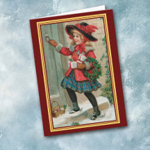 Weihnachtsbesucher Vintage Bildkarte