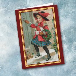 Weihnachtsbesucher Vintage Image Card Karte