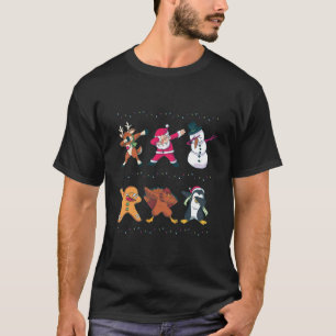 Weihnachtsbetupfender Flossing Virentanz Sankt T-Shirt