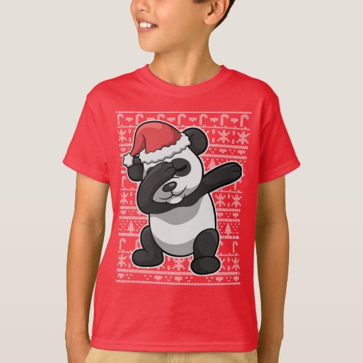 Weihnachtsbetupfender Panda-Bärn-Klecks T-Shirt (Vorderseite)