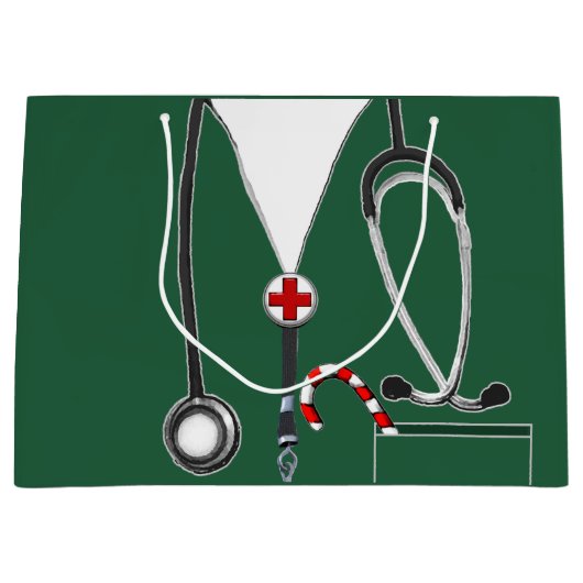 Weihnachtsbeutel für Ärzte oder Krankenschwestern Große Geschenktüte (Vorderseite)