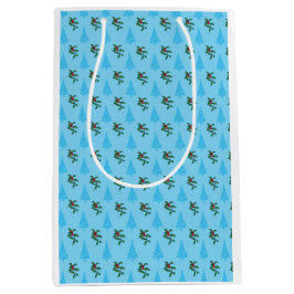 Weihnachtsbeutel mit Holly und Blue Trees Mittlere Geschenktüte