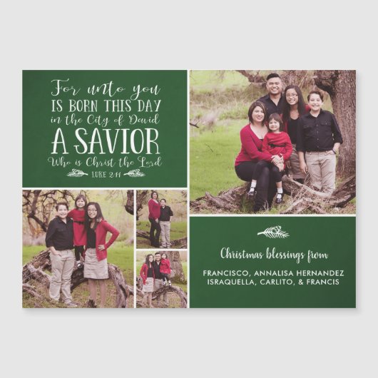 Weihnachtsbibel Typografie Holiday Foto Magnetkarte (Vorderseite)