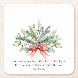 Weihnachtsbibel Verse Wasserfarbenwelt Blumen Rechteckiger Pappuntersetzer