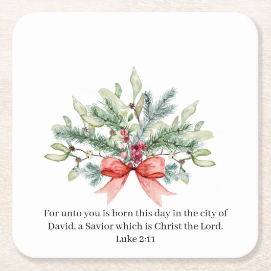 Weihnachtsbibel Verse Wasserfarbenwelt Blumen Rechteckiger Pappuntersetzer (Vorderseite)